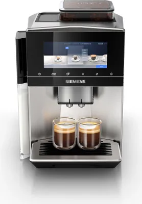 Siemens Kaffeevollautomat EQ900 plus TQ905DZ3, 36 internationale Kaffeespezialitäten, individueller Mahlgrad, App-Steuerung, großes Full-Touch-Display, Edelstahl