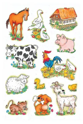 Produktbild von Schmucketikett Decor Papier Bauernhoftiere 3Bl 1Pack