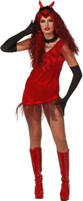 Produktbild von W4779-40 rot Damen Teufelkleid Vampirkleid Gr.40