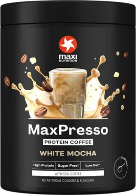 Produktbild von Maxi Nutrition Maxpresso Protein-Kaffee mit weißer Schokolade und Mokka (300 g)