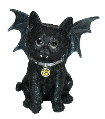 Produktbild von Gothic Deko Figur Katze Flügel Vampir Dracula Reaper Skulptur Objekt Totenkopf