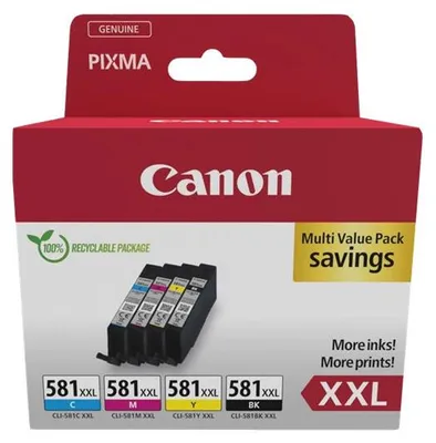 Produktbild von Canon Tintenpatronen PGI-580XL/CLI-581 Schwarz, Cyan, Magenta, Gelb - Multipack