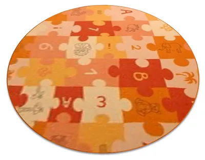 Imagen del producto de Alfombra infantil PUZLE ado  círculo naranja circulo 100 cm