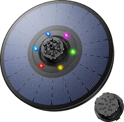 Produktbild von 2,6-W-Solar-Außenbrunnen – Bunte LEDs – ZVD – Wasserfall