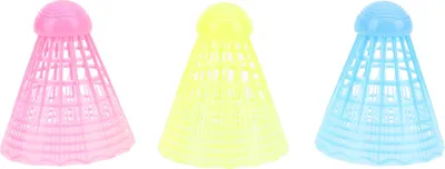 Produktbild von 3 Stück LED-Badminton-Federbälle, blau, gelb, rosa, Nylon-Beleuchtung, leuchtet im Dunkeln, Nachtvögel für drinnen und draußen