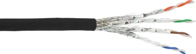 Produktbild von InLine® Patchkab., S/FTP (PiMf), Cat.6A, 500MHz, halogenfrei, CU, schwarz, 100m