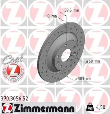 Produktbild von 2x ZIMMERMANN Bremsscheibe 370.3056.52 für MAZDA CX-5 (KE GH) CX-5 (KF) 40mm