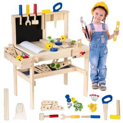 Produktbild von DIY Werkzeugwerkstatt Set, für Kinder, 75 Elemente, Montessori Bildungsspielzeug, Mehrfarbig