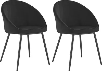 Image de Lot de 2 chaises vintage DIANE velours noir