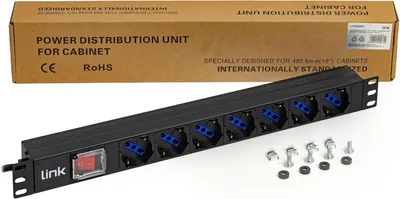 Imagen del producto de Rack, regleta múltiple con 19 tomas universales - Enchufes con interruptor, con clavijas italianas de 16A