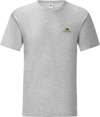 Produktbild von Fruit of the Loom Iconic 150 T-Shirt mit Vintage-Logo auf der Brust Farbe: graumeliert - Vintage-Logo klein Größe: 2XL