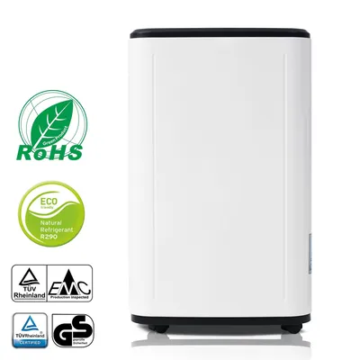 Image de Déshumidificateur Merax 25 L/jour pour 26 m², déshumidificateur 3 en 1, purificateur d'air, sèche-linge, réservoir d'eau 6 L, minuterie 24 h, écran LED, blanc