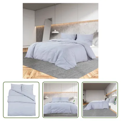 Produktbild von The Living Store Bettwäsche-Set Grau 200x200 cm Baumwolle
