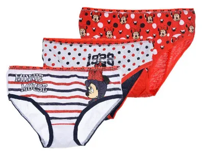 Produktbild von Minnie Mouse Kinder Mädchen Unterhosen Schlüpfer Slips 3er Pack, Größe:116-128