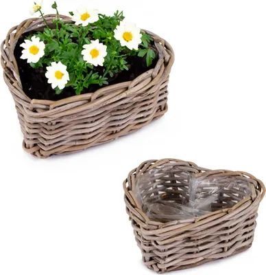 Produktbild von Rattan Pflanzherzen als Pflanzkübel Pflanztöpfe in 23, 30 cm