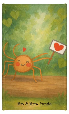 Produktbild von Mr. & Mrs. Panda Handtuch Spinne Agathe Motivation Design - Weiß - Geschenk, Liebe, Gästehandtuch 30x50, Kleines, Gäste-WC, Vertrauen, Gästetuch, gäste wc, Dankeschön