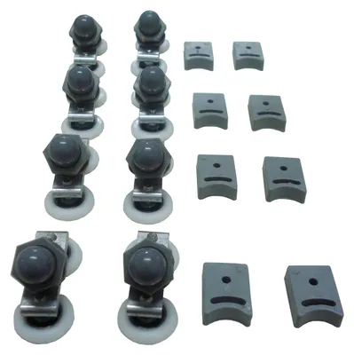 Produktbild von 8x Türrolle M2 Rolle Glastürrolle Rollenführung Schiebetürbeschlag Dusche Tür