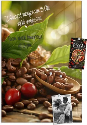 Produktbild von Magnettafel 40x60cm Pinnwand Whiteboard beschreibbar - Kaffeebohnen