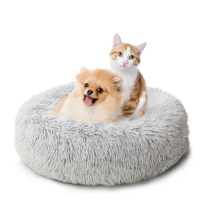 Produktbild von Tierbett Tierbetten, Katzenbett waschbar Flauschiges Hundebett 50/60/70/100 cm für Katzen und kleine Hunde, plüsch Katzenkissen rund