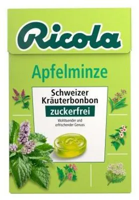 Produktbild von Ricola Apfelminze ohne Zucker Böxli lieblich milde Erfrischung 50g