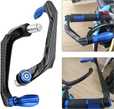 Produktbild von Universeller Motorbremsenschützer - Motorradlenkergriffschützer - 7/8 Zoll - Aluminium Motorrad Lenkerbremsenschützer - Blau