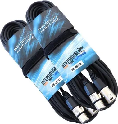 Image de keepdrum MC-001XX Câble microphone 15m XLR 2 pièces