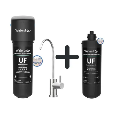 Image de Waterdrop 10UB-UF 0.01µm Ultra Filtration Filtre à eau sous évier pour réduction Baçtiria, 30.000 litres de filtre à eau Eau potable avec 1 WD-RF10-UF
