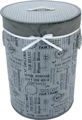 Produktbild von Wäschekorb Maisie aus Bambus, Grau, Ø 38 cm, 54 cm hoch, 60 Liter, fertig montiert
