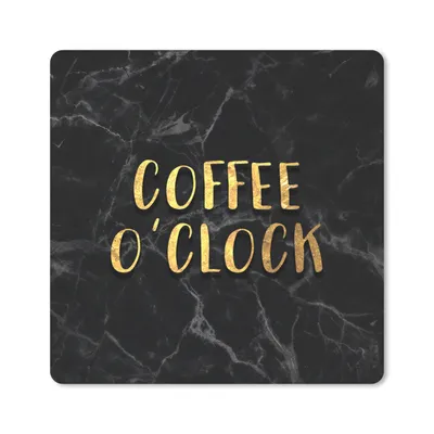 Produktbild von MuchoWow® Mauspad Mousepad Zitat - Kaffee - Gold - Marmor 20x20 cm - Mousepads - Maus Mat - Pad - Mausunterlage - Desk Mat - Bureauartikeln