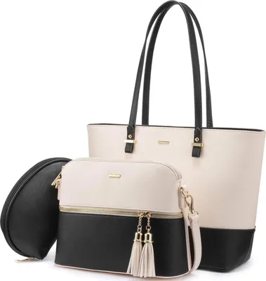 Produktbild von Damen Handtasche Set: Shopper, Schultertasche, Geldbörse Groß Leder