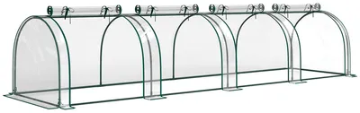 Produktbild von Tunnelgewächshaus,4FenstermitReißverschluss,Stahlrahmen,robustePlane,transparent,395x100x80cm