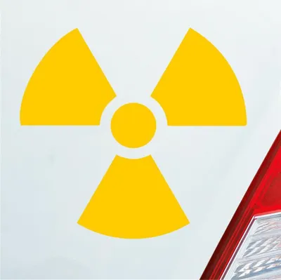 Produktbild von Auto Aufkleber Atom Radioaktivität Atomkraft Nuklear 10x10 cm Gelb Sticker Heckscheibenaufkleber
