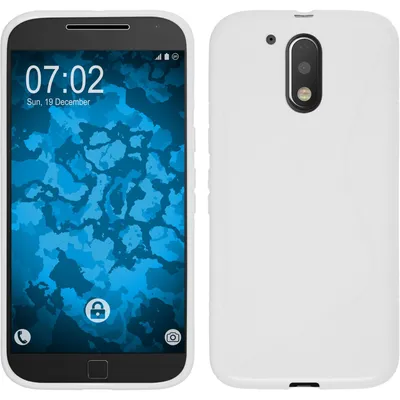 Produktbild von PhoneNatic Case kompatibel mit Motorola Moto G4 Plus - weiß Silikon Hülle S-Style + 2 Schutzfolien