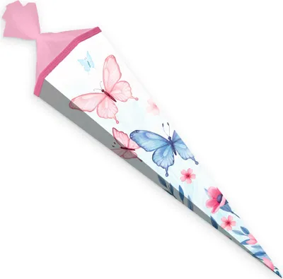 Produktbild von itenga Schultüte 85cm eckig Schmetterling ELARA Zuckertüte Tüllverschluss