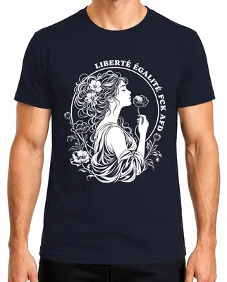 Imagen del producto de Camiseta para hombre con el texto "Libertad, Igualdad para todos", estilo sarcástico, color azul marino, talla S