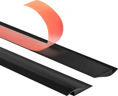 Obrázek produktu pro QUEST Samolepicí Flexibilní PVC Náběhový Profil na Dlaždice a Koberce, Černý