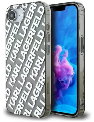 Obrázek produktu pro Pouzdro Karl Lagerfeld IML Repeat Logo pro iPhone 16e - stříbrné
