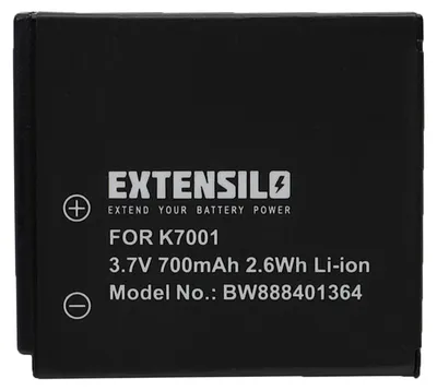 Produktbild von EXTENSILO Akku Ersatz für Medion VG0376122100001 für Kamera (700 mAh, 3,7 V, Li-Ion)