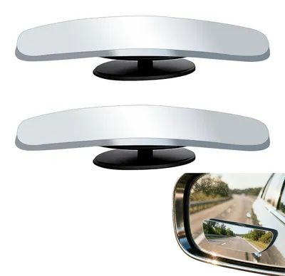 Image de Miroirs de surveillance d'angle mort pour voiture, lot de 2, réglables à 360°, sans cadre, universels pour voitures et SUV