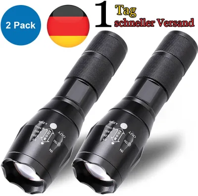 Produktbild von MMOBIEL 2 x 2-in-1-LED-Taschenlampe in Überlebensausrüstung – 1000 Lumen Zoom in wasserfest