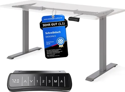 Produktbild von DESKSPACE PRO Elektrisch Höhenverstellbarer Schreibtischgestell mit Memory Funktion, Grau