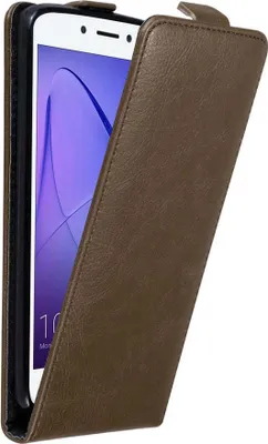Produktbild von Cadorabo Hülle für Honor 6A Schutz Hülle in Braun Flip Etui Handyhülle Case Cover