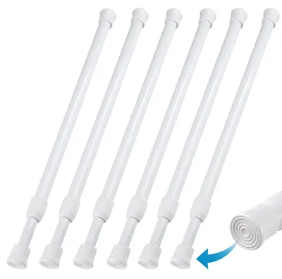 6 Spannstangen, verstellbar 30-50 cm, Weiß, Eisen