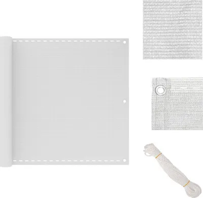 Immagine prodotto di vidaXL Schermo privacy per balcone bianco 90x500 cm HDPE - Ombrelloni e tende da sole