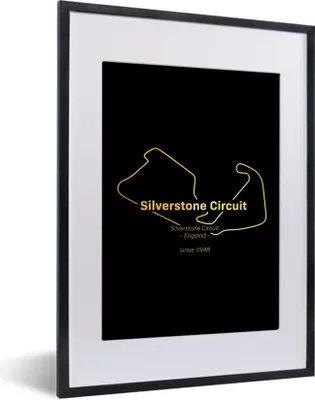 Produktbild von MuchoWow® Gerahmtes Poster England - Formel 1 - Rennstrecke 30x40 cm - Poster mit Schwarzem Bilderrahmen Wandposter Rahmen Foto Bilder - Wandposter Schlafzimmer