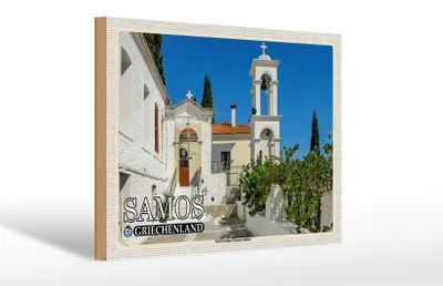 Produktbild von Holzschild Reise 30x20cm Samos Griechenland Klosteranlage Panagia