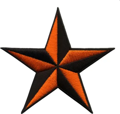 Produktbild von Aufnäher - Stern - schwarz-orange - Patch