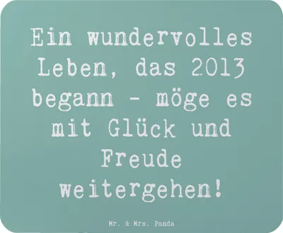Produktbild von Mr. & Mrs. Panda Mousepad Spruch 2013 Geburtstag Wundervoll - Meeresbrise - Geschenk, Happy Birthday, Erinnerung, pc mausunterlage, Mouse Pad, Herzlich, mauspad laptop
