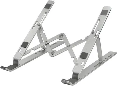 Produktbild von Famanu Notebookhalter Aluminium - Silber, leicht und tragbar, für komfortables Arbeiten und Reisen