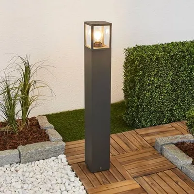 Image de Lampadaire/Lampe de poteau, étanche aux projections d'eau (IP54), éclairage extérieur, 90 cm, 1 douille E27, puissance maximale 15W, sans ampoule. Idéal pour l'extérieur, le jardin ou la cour